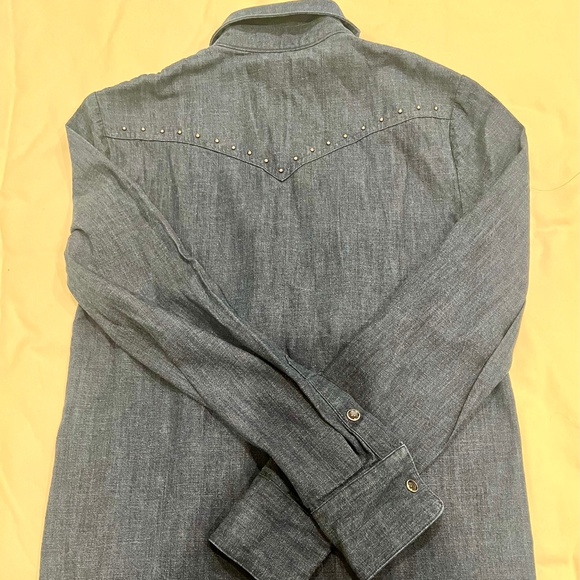 Kate Spade Broome Street Embroidered Chambray Top XXS - Picture 5 of 6